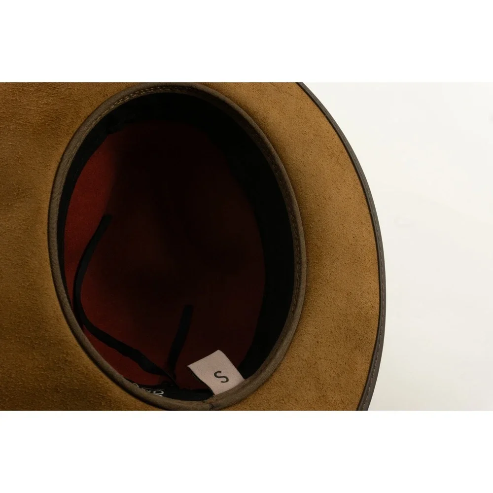 Overland Cowboy Desperado Wool & Leather Western Hat Outback Red Brown Small